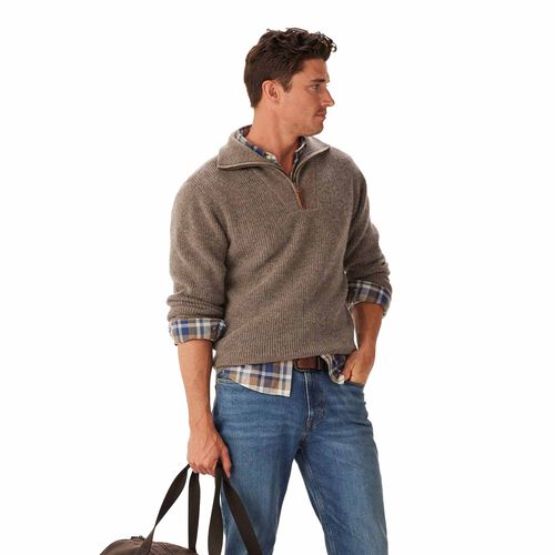 R.M. Williams Linton 1/4 Zip Lambswool Knit